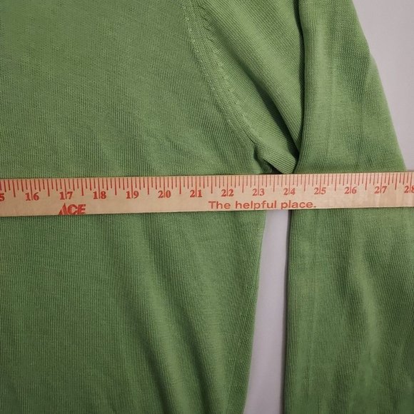 Brooks Brothers Sweater Mens Extra Large Silk Blend V Neck Country Club Green - Picture 7 of 8